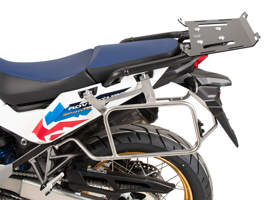 Honda CRF 1100 L AT Adv Sp [2024-2026] - Set portapacchi Ritaglio portapacchi in acciaio inossidabile incl. Set di borse laterali Xplorer Cutout nere