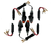 4 LED Blinker Schwarz Widerstände [E-Prüfzeichen] - Universal M8 Gewinde