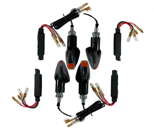 4 LED Blinker Schwarz Widerstände [E-Prüfzeichen] - Kawasaki Versys 650 1000 W800