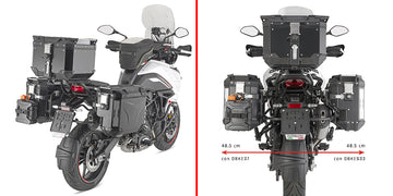 Benelli TRK 702 X [GIVI] - Stahlrohr-Seitenkofferträger PL ONE-FIT mit rechtem seitlichem Versatz für die Trekker