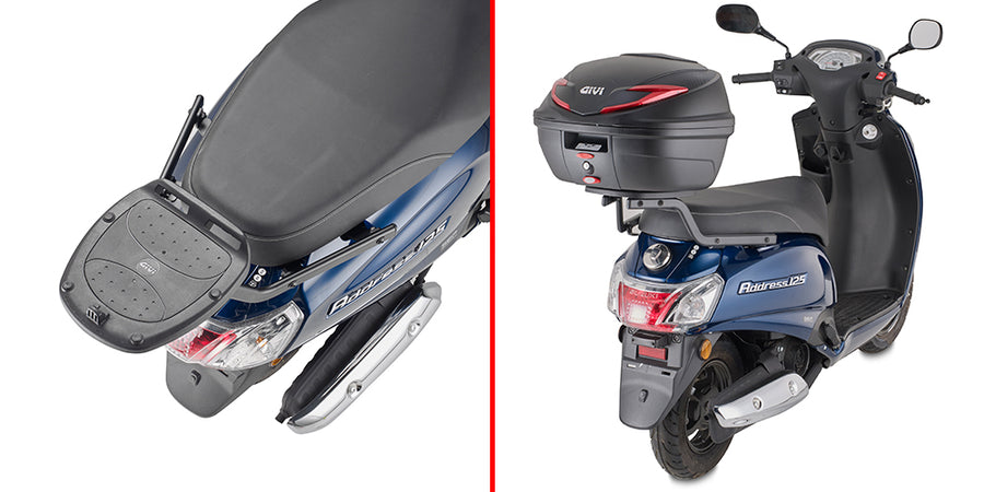 Suzuki Address 125 [GIVI] - Topcase Träger für MONOLOCK® Koffer benutzen Sie die im Koffer mitgelieferte MONOLOCK®