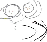 Harley Davidson Flhx [BURLY BRAND] – Komplettes Edelstahl-geflochtenes Lenkerzug-/Bremsleitungs-Kit