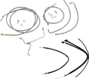 Harley Davidson Flhx [BURLY BRAND] – Komplettes Edelstahl-geflochtenes Lenkerzug-/Bremsleitungs-Kit