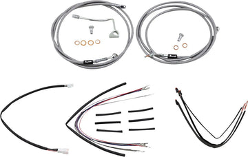 harley davidson fltruse [BURLY BRAND] – Komplettes Edelstahl-Lenkerzug/Bremsleitungs-Kit