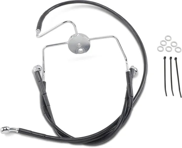 Harley Davidson Flhri [DRAG SPECIALTIES] – Verlängertes Bremsleitungs-Kit aus schwarzem Vinyl