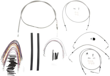 harley davidson flhtc [BURLY BRAND] – Komplettes Edelstahl-Lenkerzug/Bremsleitungs-Kit - 0