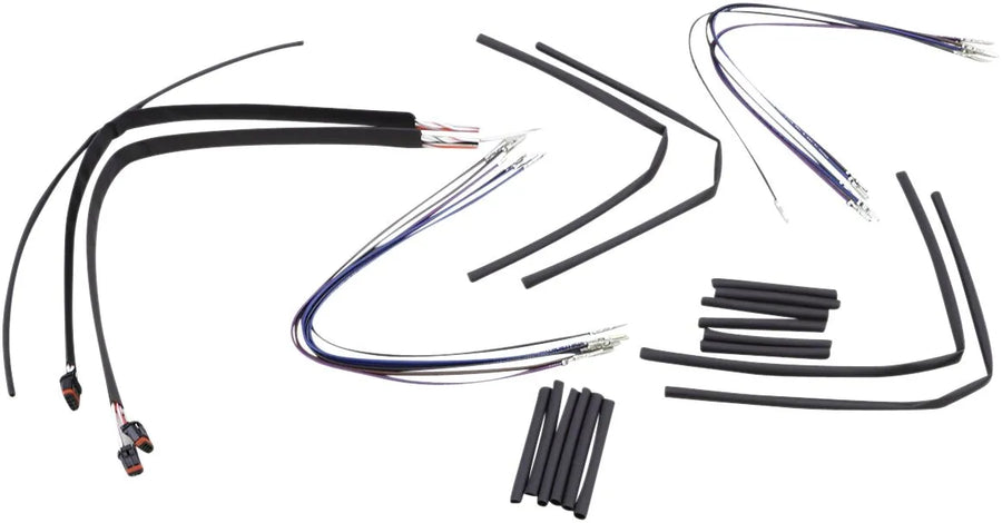 harley-davidson street bob [BURLY BRAND] - Complete Black Vinyl Handlebar Cable/Line Kit for Ape Hangers