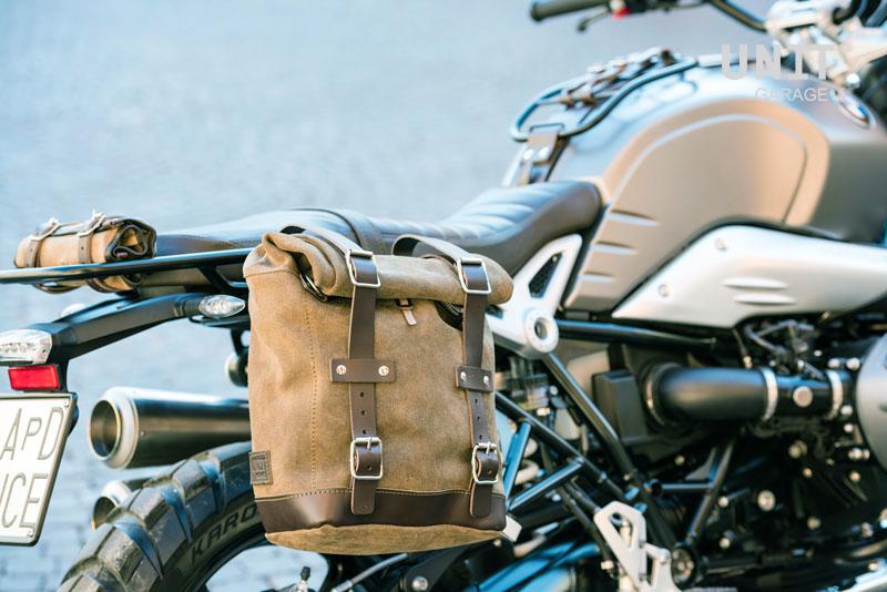BMW R nineT 1200 Urban G/S (niedriger Auspuff) [2017-2023] - Seitentasche aus Leder + rechtsseitiger Rahmen NineT