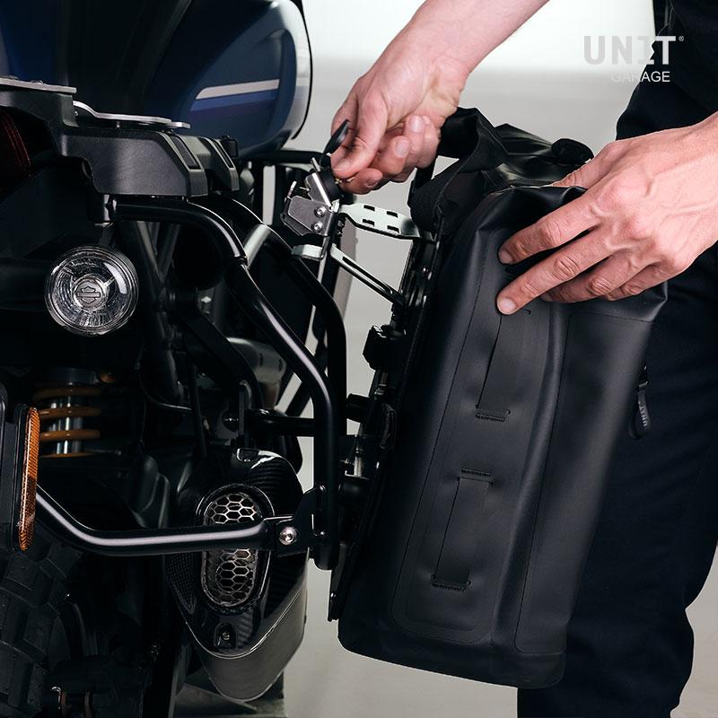 BMW R nineT 1200 Scrambler [2016-2023] - Khali Seitentasche aus TPU 35L - 45L + Aluminiumplatte auf der Schalldämpferseite