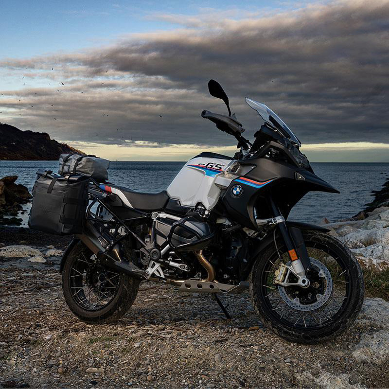 BMW R nineT 1200 Pure [2017-2023] - Paar Aluminiumplatten mit vorderen Schnellkupplungen aus Hypalon und Schlössern