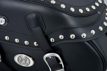 Motorradtasche [Hepco & Becker] - Leder Buffalo Custom links – Rohrpacktaschenhalter