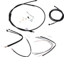Harley Davidson Flhrxs [BURLY BRAND] – Komplettes schwarzes Vinyl-Lenkerzug/-Leitungsset für Ape Hanger