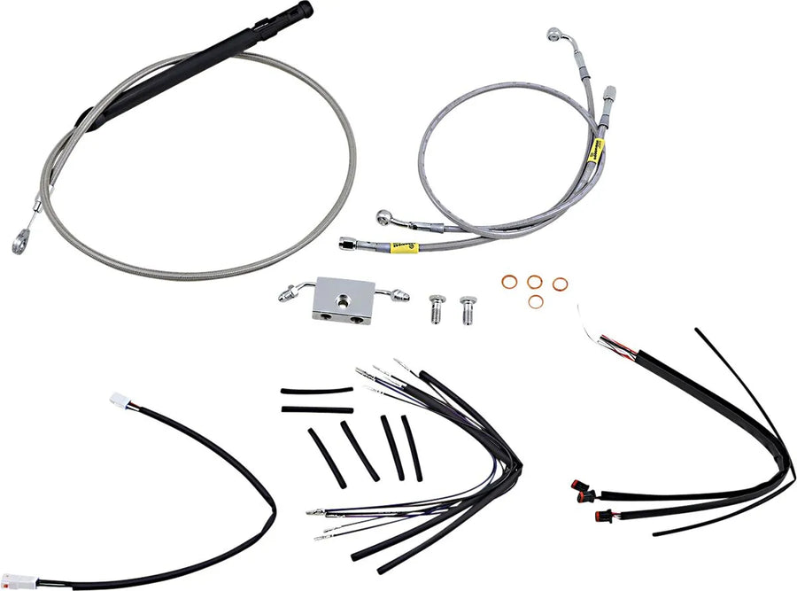 harley davidson flfb [MARCA BURLY] - Kit cavi manubrio e tubi freno per manubri Burly Ape