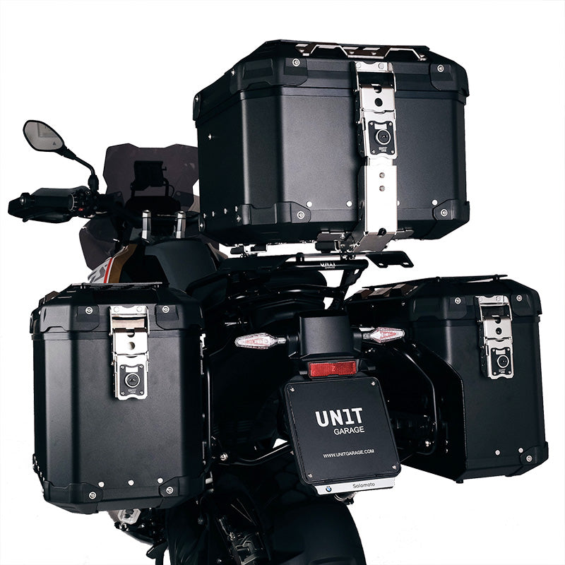 BMW F 850 GS [2018-2024] - Atlas Aluminium-Seitenkoffer-Set 48L + 41L + Atlas und ADV Aluminium-Satteltaschenrahmen