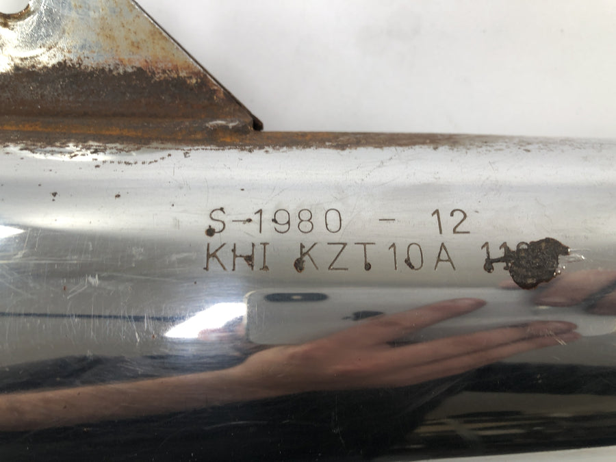 Kawasaki Z 1100 KZT10A [1984] - exhaust silencer rash rash chrome on the right