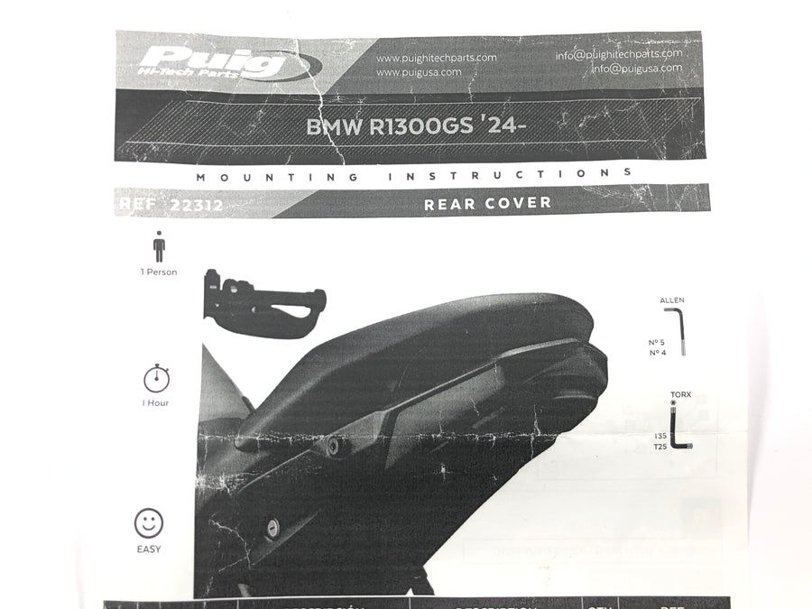 BMW R 1300 GS [2025] - Heckabdeckung Abdeckung hinten Mattschwarz