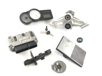 BMW K 1300 S K12S [2010] - Schlosssatz Zündchloss CDI Tankschloss Gabelbrücke oben Tacho Cockpit ECU
