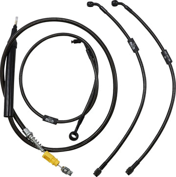 Harley Davidson flfb [LA CHOPPERS] - Kit cavo manubrio/linea freno intrecciato Midnight standard