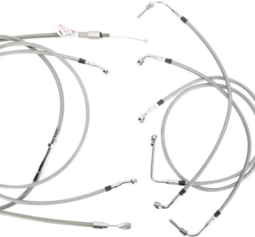 harley davidson flhtc [BURLY BRAND] – Komplettes Edelstahl-Lenkerzug/Bremsleitungs-Kit