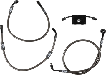 Harley Davidson flfb [LA CHOPPERS] – Kit tubi freno intrecciati di mezzanotte