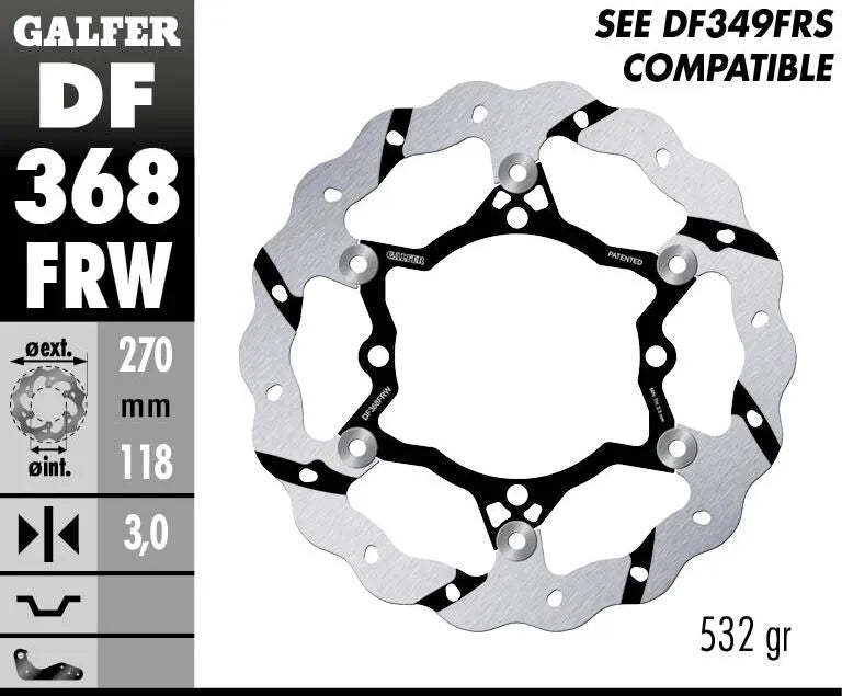 Suzuki Rm Z 250 [2021-2026, 2023-2024] - floating wave brake disc, grooved - picture 2