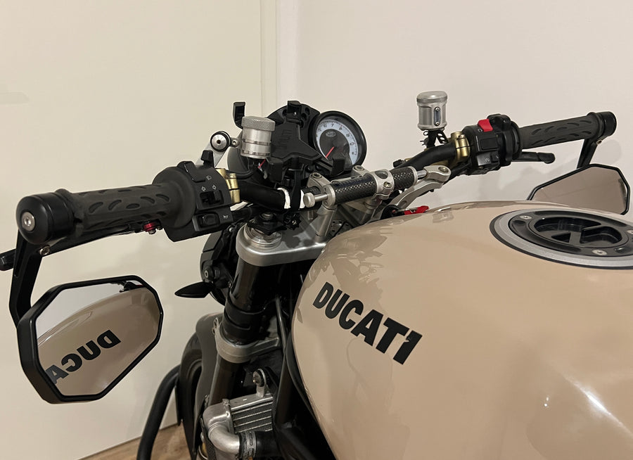 Specchietti manubrio 2 pezzi [marchio E] - Ducati Monster 600 620 750 900 1000 S4 S4R vista laterale