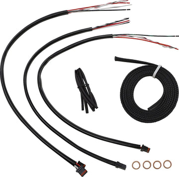 Harley-Davidson Street Bob [LA CHOPPERS] - Kit completo cavo manubrio/linea freno intrecciato in vinile nero - 0