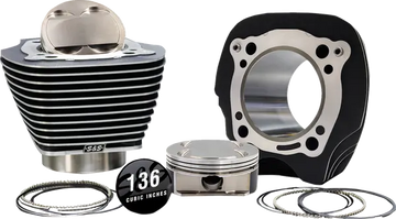 Harley-Davidson FLRT 1868 Freewheeler 114 [2025] - 132" Hochverdichtungs- / 136" Big Bore Kit – Oberfläche: Schwarz, Hervorgehobene Lamellen – Merkmal: +8,5 cm³ Kuppelvolumen – Bild 2
