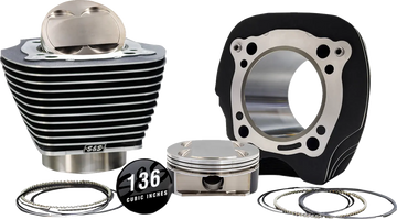 Harley-Davidson FLTRXRRSE 2147 Road Glide RR CVO 131 [2025] - 132" Hochverdichtungs- / 136" Big Bore Kit – Oberfläche: Schwarz, Hervorgehobene Lamellen – Merkmal: +8,5 cm³ Kuppelvolumen – Bild 1