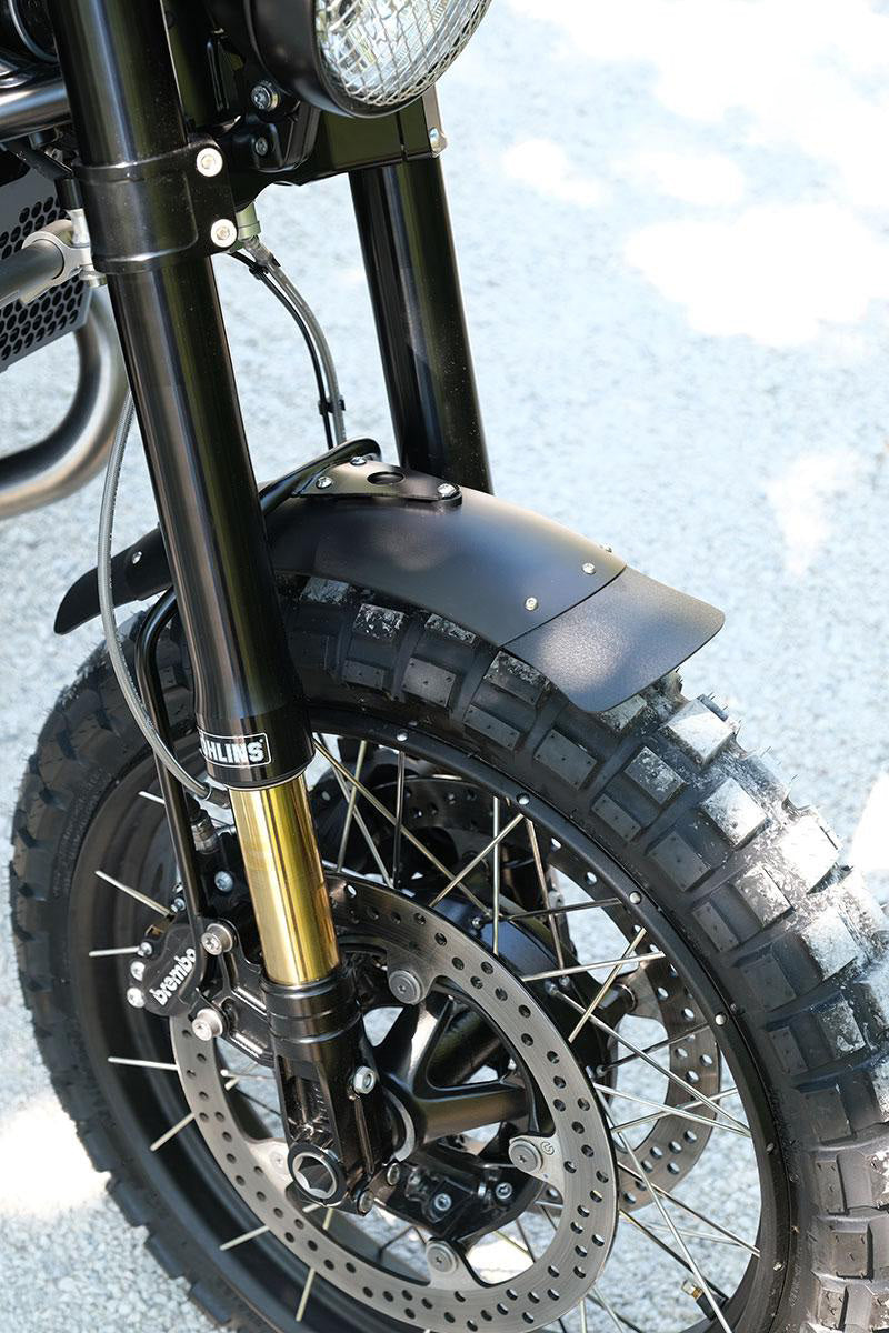 BMW R nineT 1200 Urban G/S (niedriger Auspuff) [2017-2023] - Öhlins USD LOW Gabel-Kit + Einheit Garagenplatten und Füße (niedrige Version)