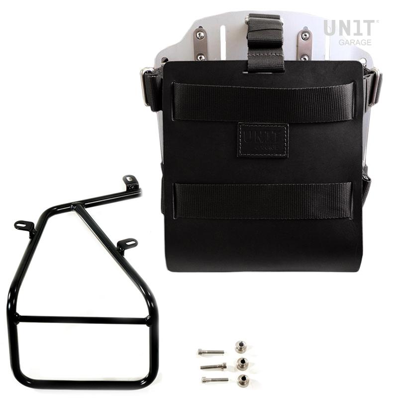 BMW R nineT 1200 Scrambler [2016-2023] - Aluminium-Taschenhalter mit verstellbarer Lederfront, Schnellkupplung und Rahmen