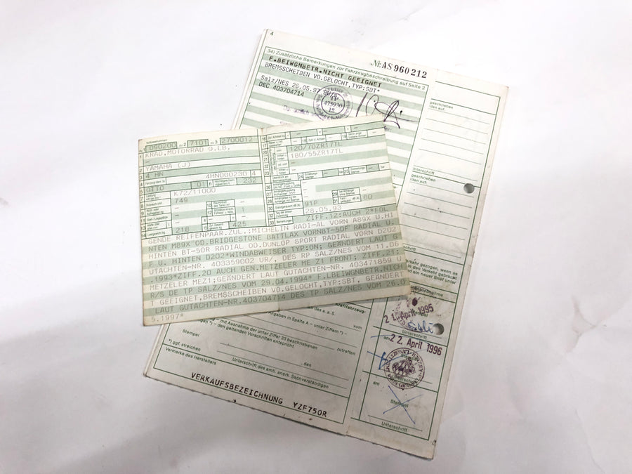 Yamaha YZF 750 R 4HN [1995] - Frame con documenti