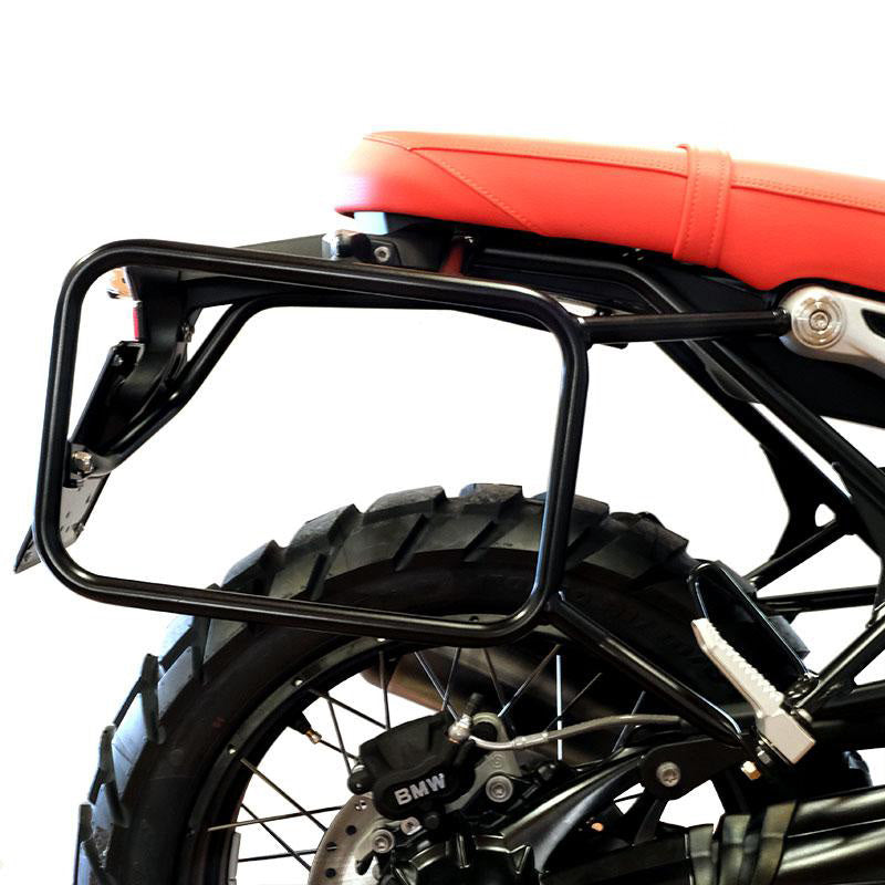 BMW R nineT 1200 Pure [2017-2023] - Kultige Seitentasche in Canvas 40L - 50L + Aluminiumplatte + rechter Rahmen für Atlas Aluminiumtasche